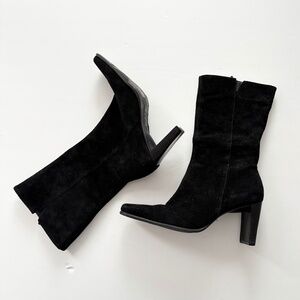 Hush puppies suede heeled boots